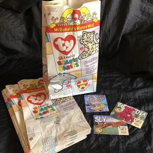 1999 McDonald’s Ty Beanie Baby Happy Meal Bags (New/Clean) Qty 15 + 15 Cards